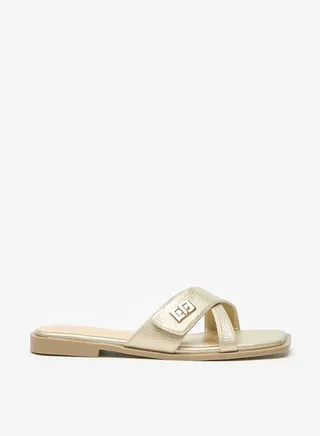 Women's Textured Slip-On Flat Sandals 