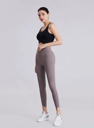 Solid High Rise Leggings Purple 