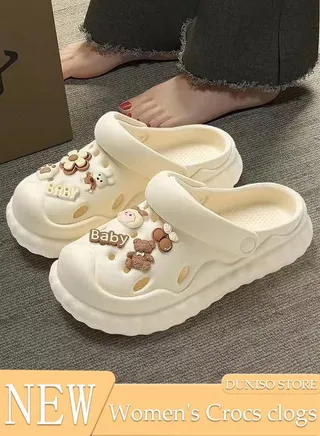 Women's Crocs clogs Sandals Bath Slippers Quick Drying Slide Sandal Non-Slip Soft Shower Slippers Spa Bath Pool Gym House Slippers Beach Sandals for Indoor & Outdoor 