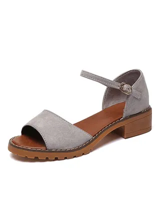 Peep Toes Casual Sandal Grey 