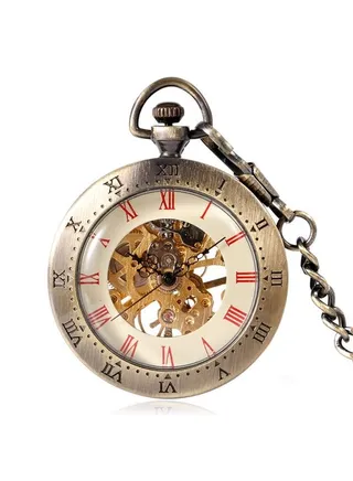 Mechanical Pocket Watch With Chain 