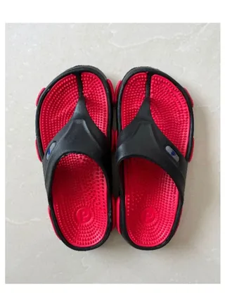 LifeBalance Massage Sandals/Slippers. Reflexology Sandals/Slippers Comfortable Sandals/Slippers for Men/Women RED 