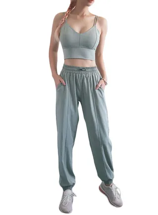 Comfy Drawstring Joggers Green 