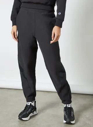 Reverse Weave Mix Joggers Black 