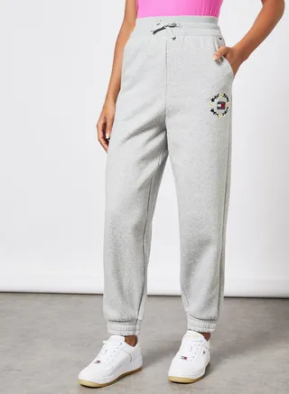 Floral Badge Joggers Grey 