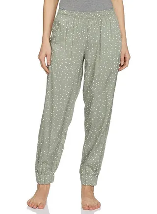 Dust Green Viscose Women Joggers 