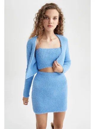 Woman Blue Cardigan 