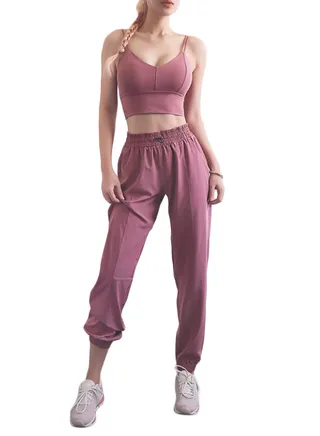 Comfy Drawstring Joggers Pink 