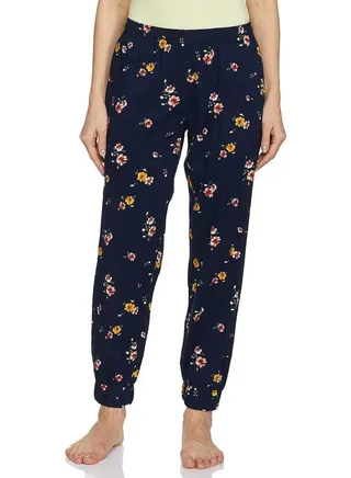 Unwind & co. Navy Blue Viscose Women Joggers 