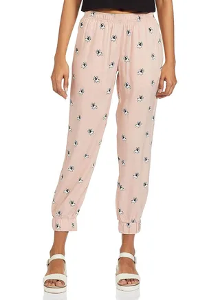 Light Pink Viscose Women Joggers 