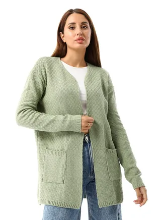 Womens Wool Open Cardigan 