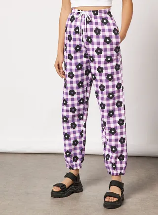 Joggers With Flowers 