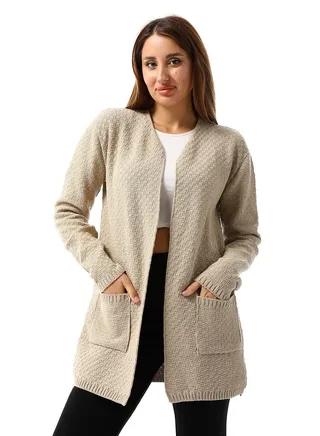 Womens Wool Open Cardigan 