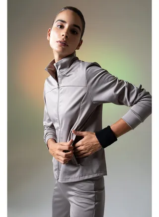 Woman Standart Fit High Neck Knitted Cardigan 