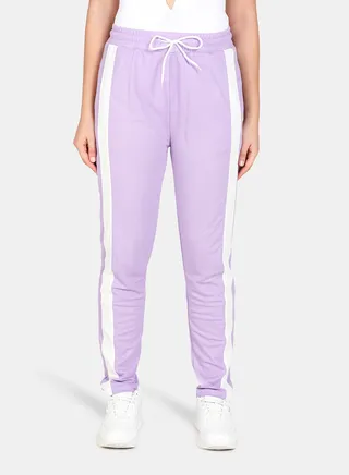 Casual Side Stripe Joggers Lavender 