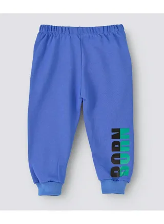 Slogan Printed Mid-Rise Joggers Blue/Black/Green 