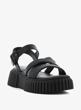 Women's Solid Open Toe Sandals with Buckle Closure 