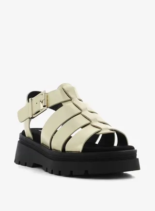 Women's Chunky Sole Strap Sandals with Buckle Closure 