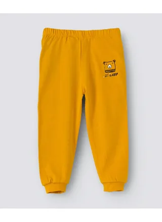 Solid Pattern Mid-Rise Joggers Yellow 