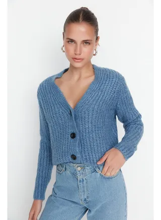 Cardigan - Blue - Regular fit 