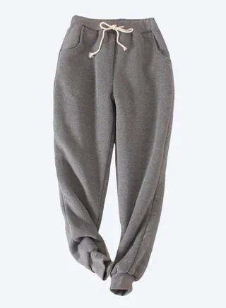 Drawstring Mid Rise Joggers Grey 