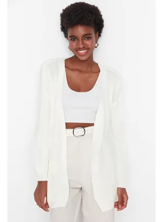 Cardigan - Ecru - Regular fit 