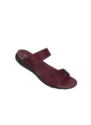 092-2579 Michelle Morgan Ladies Flat Sandals  814RJ082 Maroon 