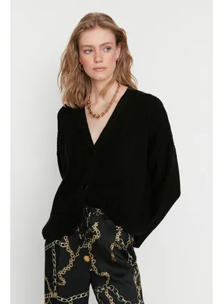Cardigan - Black - Oversize 