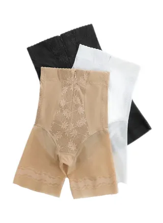 3PCS High Waist Shaping Breasted Tummy Control Pants Waist Slimming Seamless Shaping Garment Long Medium Short Three Lengths Shaping Garment 