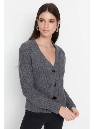Cardigan - Gray - Regular fit 