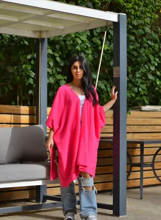 cardigan linen pink 