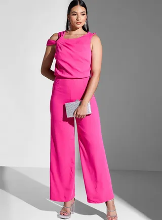 Cold Shoulder Wide Leg Jumpsuit
