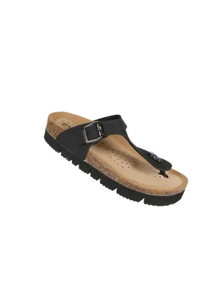 Biochic Ladies Slim Thong Sandals Wedge 012-466 6830-Black 