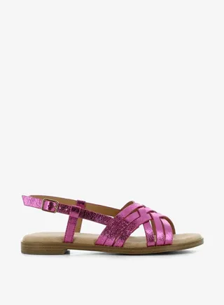 Women's Cross Strap Sandals with Buckle Closure 