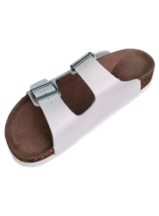 Couple Shoes unisex slippers for Woman men with adjustable buckle sandals anti slip PU leather flip flops outdoor Soft Comfy slipper Rup Art 