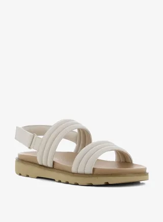 Women's Quilted Sandals with Hook and Loop Closure 