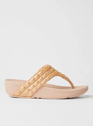 Quilted Strap Fitflops Rose Gold 