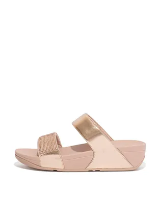Lulu Crystal Embellished Slides Rose Gold EC4-323 36 