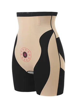 High-waisted seamless bottoming ice silk jacquard square-angle postpartum belly-control shaping pants and shaping garments 