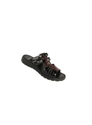 Josef Seibel Ladies Flat Sandals 93435-AR Black / Bordo 071-2010 