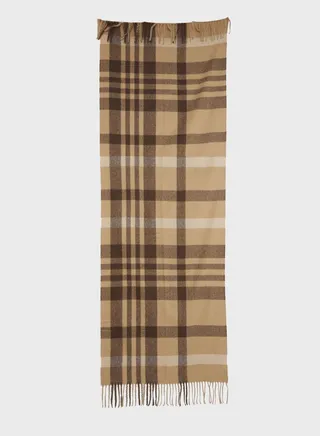 Fringed Check Scarf