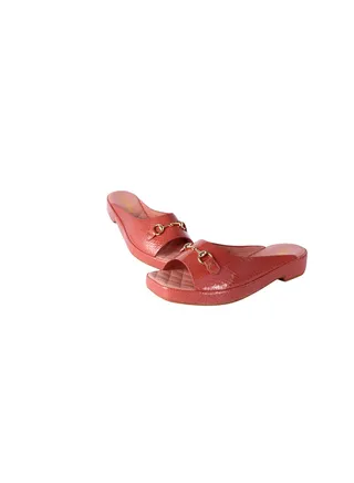 092-2308 Michelle Morgan Ladies Snake Print Low Heel Sandals Pink 36 