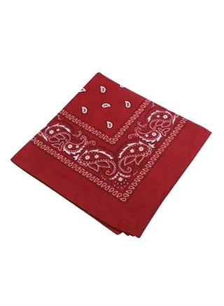 Printed Hip Hop Square Bandana Burgundy 