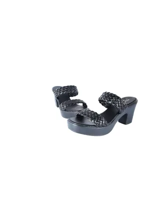 092-2290 Michelle Morgon Ladies Mesh Block Heel Sandals Black 