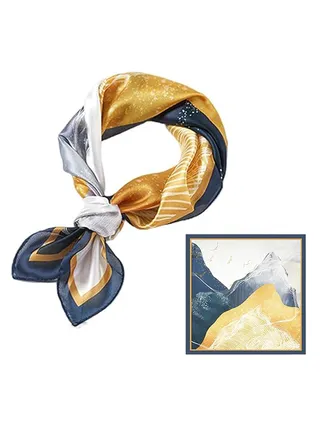 Head Scarf Satin Hair Wrap for Sleeping Flower Print Bandana Square Scarves Neckerchief for Women Ladies Scarfs Gifts 53CM 