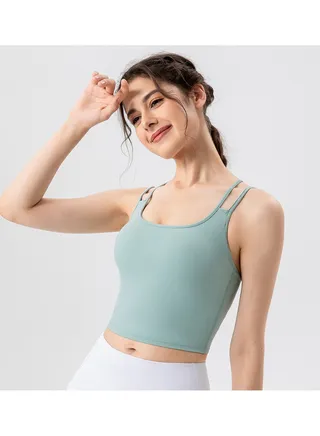 Straps cross running quick dry gym clothes tight yoga sports vest. 