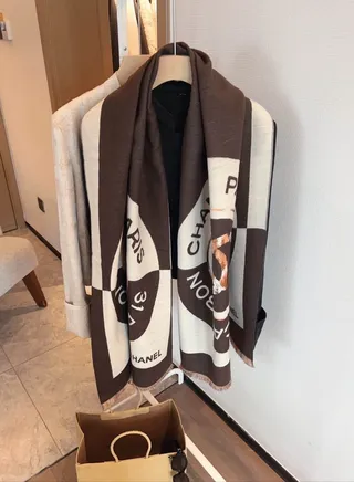 Personality Classic Autumn Winter Men's and Women's Double Worsted Jacquard Wool 100%  Wool Imported Scarf 