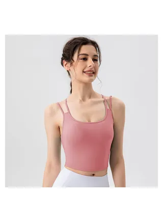 Straps cross running quick dry gym clothes tight yoga sports vest. 