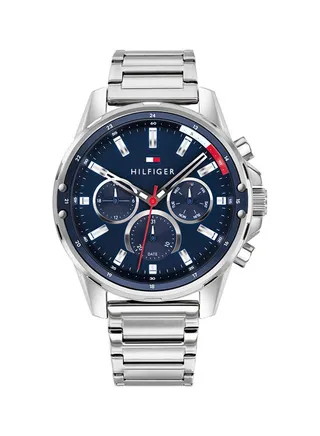 Men's Mason Round Shape Stainless Steel Analog Wrist Watch 45 mm - Silver - 1791788 