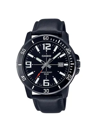 Leather Analog Watch MTP-VD01BL-1BVUDF 